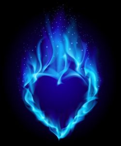 Blue Fire Heart